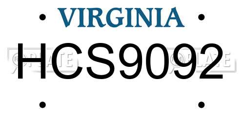 HCS9092 Virginia License Plate