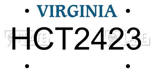 HCT2423 Virginia License Plate