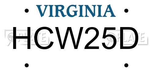 HCW25D Virginia License Plate