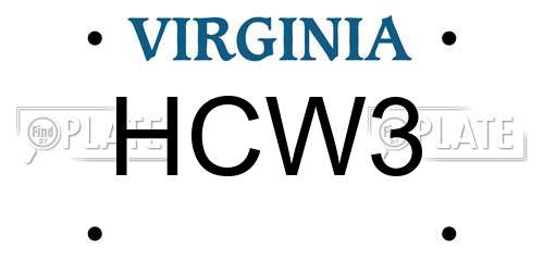 HCW3 Virginia License Plate