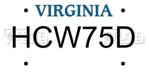 HCW75D Virginia License Plate