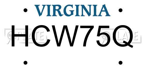 HCW75Q Virginia License Plate