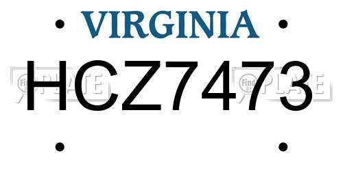 HCZ7473 Virginia License Plate