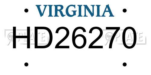 HD26270 Virginia License Plate