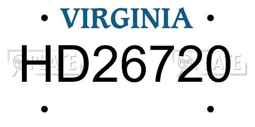 HD26720 Virginia License Plate