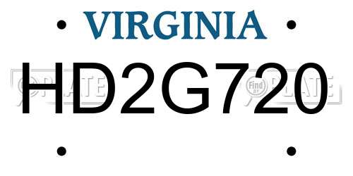HD2G720 Virginia License Plate