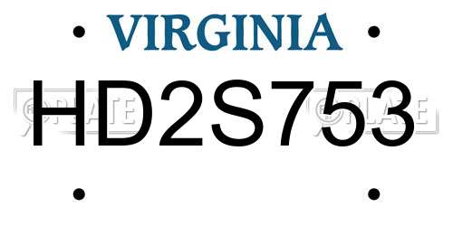 HD2S753 Virginia License Plate