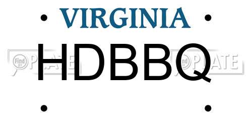 HDBBQ Virginia License Plate