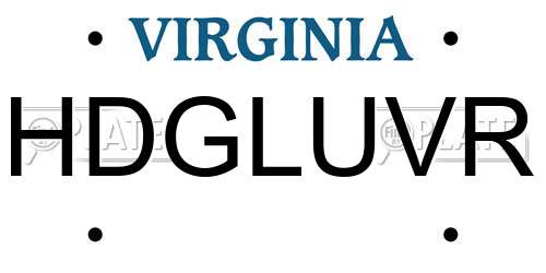 HDGLUVR Virginia License Plate