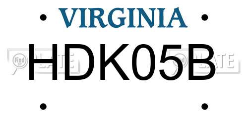 HDK05B Virginia License Plate