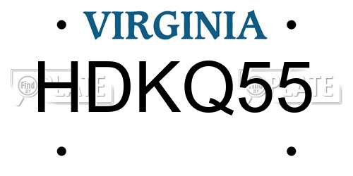 HDKQ55 Virginia License Plate