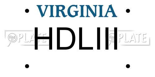 HDLIII Virginia License Plate