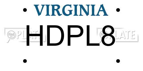 HDPL8 Virginia License Plate