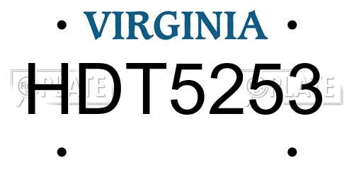 HDT5253 Virginia License Plate