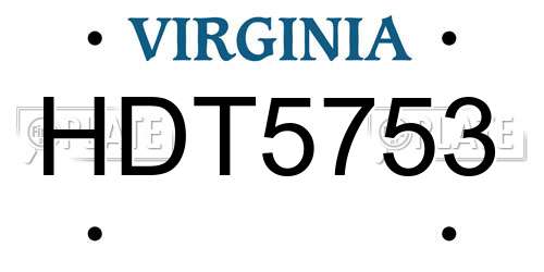 HDT5753 Virginia License Plate