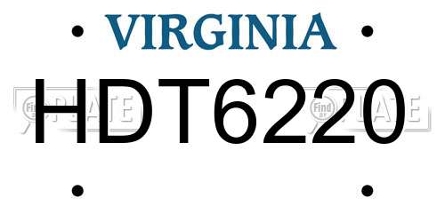 HDT6220 Virginia License Plate