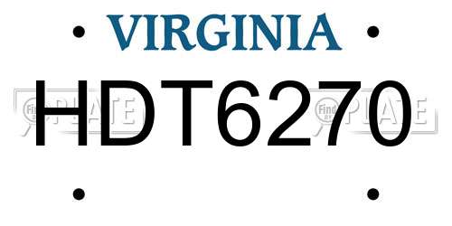 HDT6270 Virginia License Plate