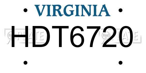 HDT6720 Virginia License Plate