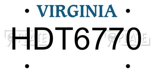 HDT6770 Virginia License Plate