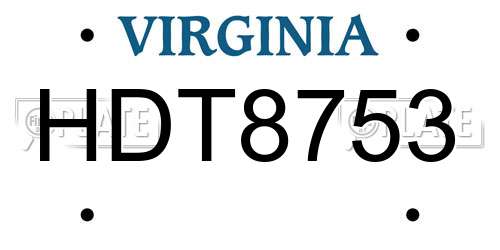 HDT8753 Virginia License Plate