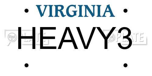 HEAVY3 Virginia License Plate