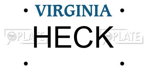 HECK Virginia License Plate