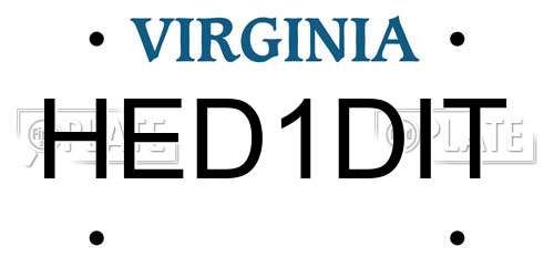 HED1DIT Virginia License Plate