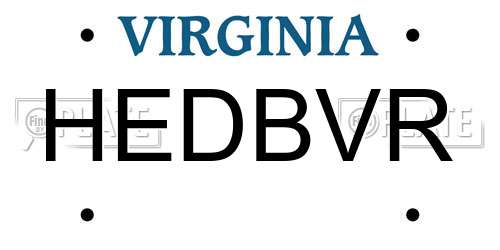 HEDBVR Virginia License Plate