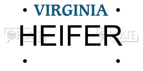 HEIFER Virginia License Plate