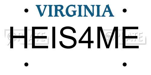 HEIS4ME Virginia License Plate