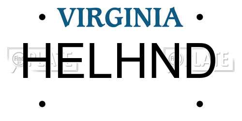 HELHND Virginia License Plate