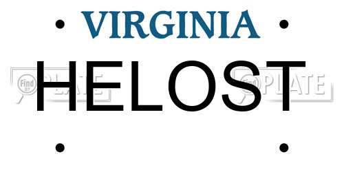 HELOST Virginia License Plate