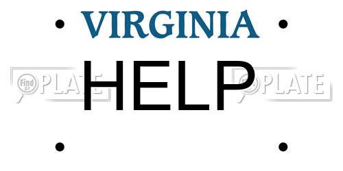 HELP Virginia License Plate