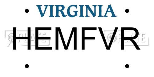 HEMFVR Virginia License Plate