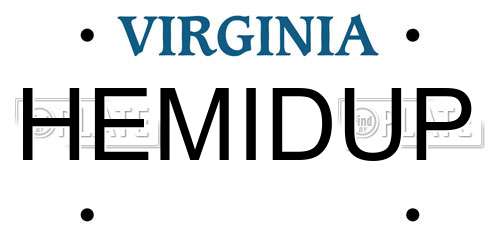 HEMIDUP Virginia License Plate