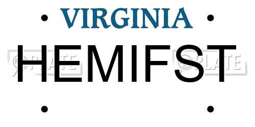 HEMIFST Virginia License Plate