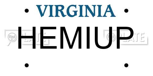 HEMIUP Virginia License Plate