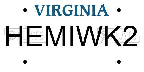 HEMIWK2 Virginia License Plate