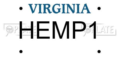 HEMP1 Virginia License Plate