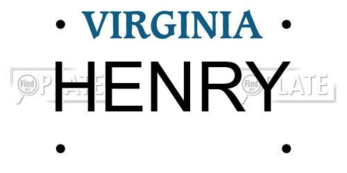 HENRY Virginia License Plate