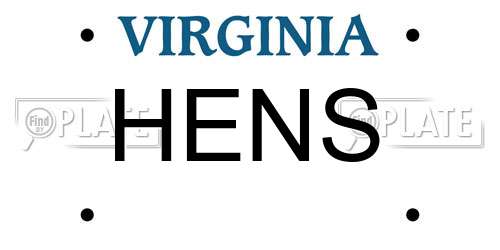 HENS Virginia License Plate