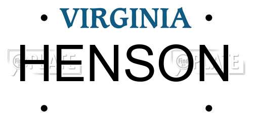 HENSON Virginia License Plate