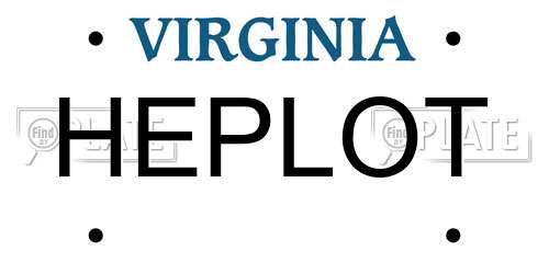 HEPLOT Virginia License Plate