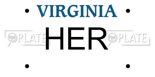 HER Virginia License Plate