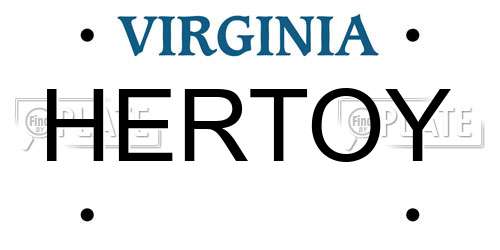HERTOY Virginia License Plate