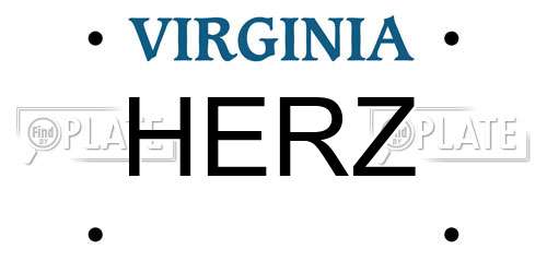 HERZ Virginia License Plate