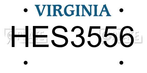 HES3556 Virginia License Plate