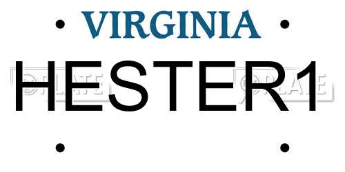 HESTER1 Virginia License Plate
