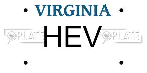 HEV Virginia License Plate
