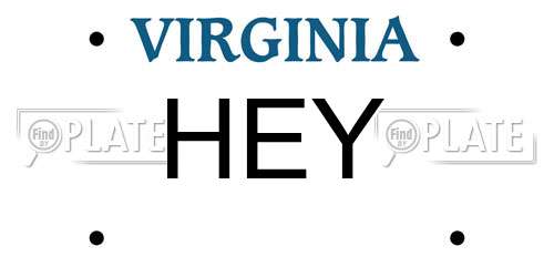 HEY Virginia License Plate